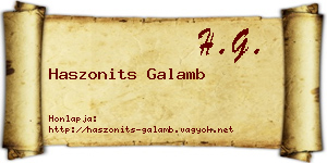 Haszonits Galamb névjegykártya